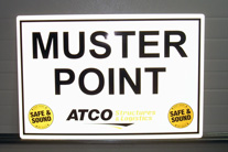 Muster point aluminum reflective sign