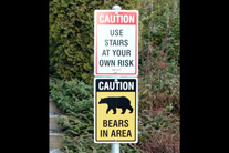 Caution, Bears in  area, aluminum sign