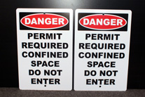 Confined space, do not enter , aluminum sign 