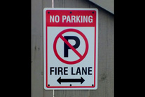 No parking, fire lane, aluminum sign