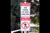 No exit, pedestrian, aluminum sign
