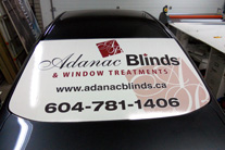 Adanac Blinds perforated vinyl Vehicle graphics, Burnaby, Vancouver area