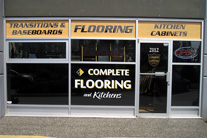 Printed , laminated and contout cut vinyl,  window graphics