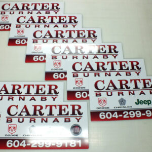 12" x 24" .030 car magnet, digital printed, matte laminated, round corners.