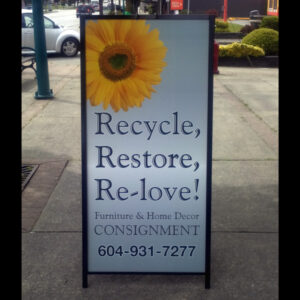 24" x 48" Metal frame A-board with coroplast inserts