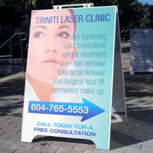 32" x 48" Plywood sandwich board with plastic handle