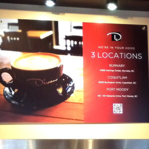 36" x 52" 3/16 foam board with digital printed vinyl applied on one side