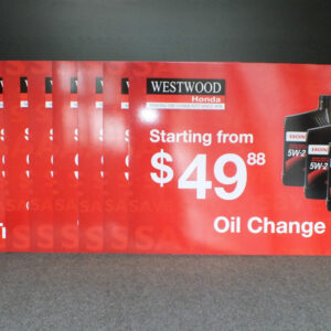 32" x 48" 3mm PVC with digital printed vinyl, gloss laminated, applied on one side